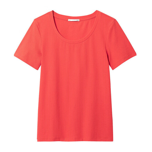 Baleno T-shirt short-sleeved T-shirt women's bottoming shirt with round neck casual versatile simple top couple style women 26R tropical coral red L