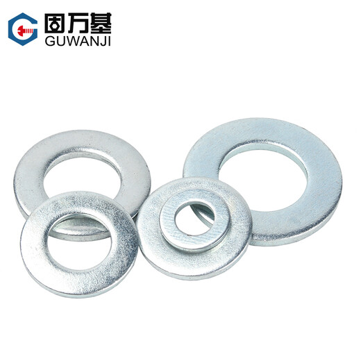 Guwanji carbon steel galvanized flat pad metal gasket extra large round thickening screw meson washer national standard fastener M12x30x5 50 pieces white zinc