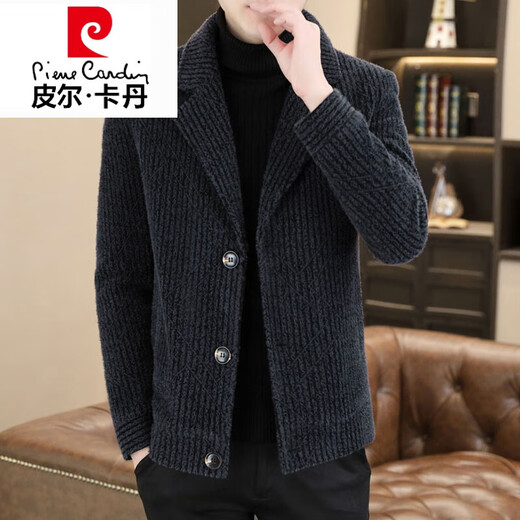 皮尔卡丹（pierre cardin）2025年新款高端轻奢毛呢子外套男士秋冬季休闲西装领夹克男加厚款 浅灰 6636 L (105~120斤)