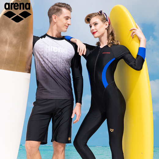 Arena arena traje de baño para hombres diseño de manga larga protección solar surf de altura alta y cómoda traje de baño top 5010 negro l