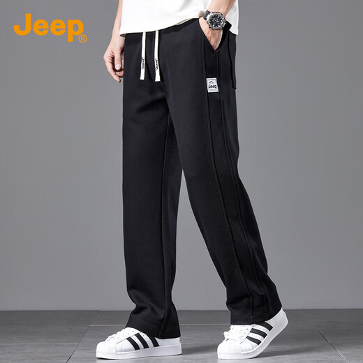 Jeep (JEEP) 2025 autumn and winter new men's casual pants men's loose straight sports wide-leg sweatpants men's trendy brand long pants men's pants