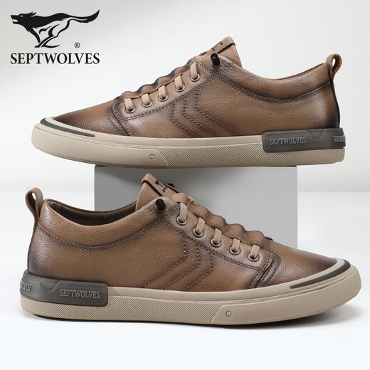 Siete lobos zapatos para hombres nuevos zapatos casuales de cuero genuino zapatos de hombres bajos para hombres zapatos de cuero zapatos de cuero zapatos de cuero negro 42 zapatos de cuero talla