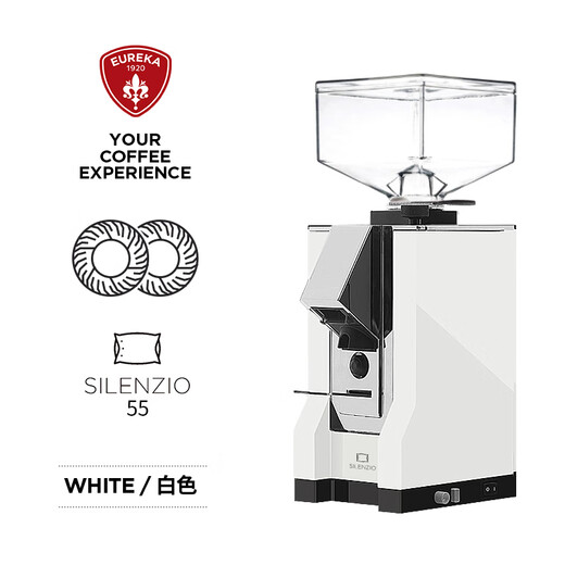 EUREKA Italian bean grinder SILENZIO imported from Italy MMG electronically controlled straight out Eureka flat knife coffee powder electric grinder coffee bean crusher small household SILENZIO white 55 cutterhead + adjustable height bracket