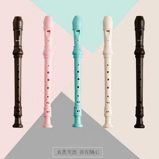 杉贝天鹅德式竖笛学生6孔8孔笛子儿童入门初学乐器直笛六孔八孔高音 樱花粉 【8孔】原装无