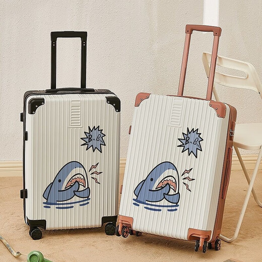 
Guihong 2025 new suitcase high-value travel boarding suitcase trolley case men and women aluminum frame large capacity cartoon student 1396 (zipper style) black 28 inches [recommended for multiple travelers to return home]