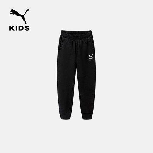 Puma Puma [terciopelo agregado] Pantalones deportivos de tejido de otoño e invierno de otoño para niños de tamaño mediano Pantalones de deportes de tamaño mediano de niños simples, cómodos y de moda 150 cm