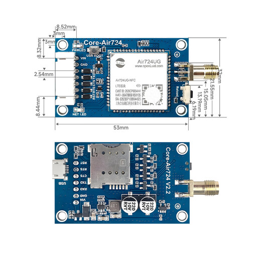 4G模块Air724合宙Cat1 DTU物联网通信充电桩扫码支付远程控制mqtt CoreAir724UGA套餐1 AT固件不需要