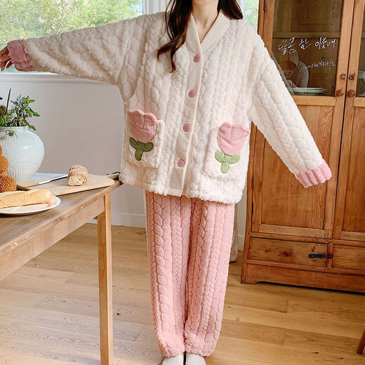 依慕琪孕妇保暖衣加厚加绒200斤可穿秋冬胖mm大码孕妇睡衣女冬季加绒加 加绒-my 9918 (帕恰狗) 10XL l(100-120.2