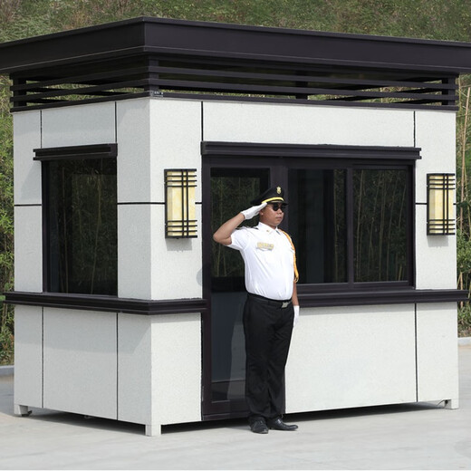 索领岗亭保安亭 真石漆钢结构成品岗亭厂家 不锈岗亭保安亭户外值班室 真石漆岗亭保安亭-设计图纸