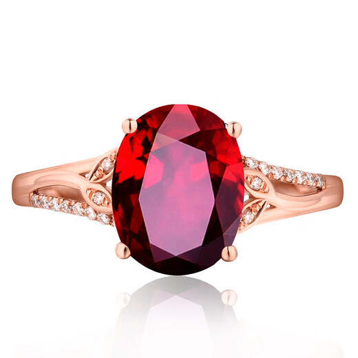 Yadige fashionable flower-shaped pigeon blood red tourmaline open ring for women 18K rose gold plated ring birthday gift for wife
