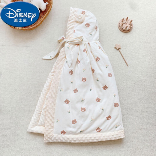 Disney Baby Cloak Cape Autumn and Winter Outing Baby Windproof Jacket Thickened Windproof Blanket Children's Cape Winter Tulip Bear - Thickened Padded Cape (0-6 years old) F