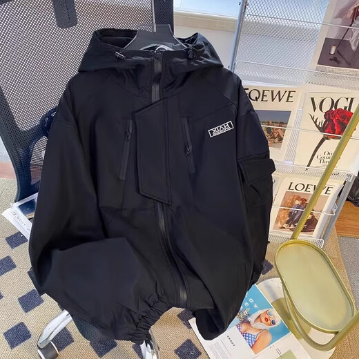 Yiran presents thickened versatile hooded jacket autumn and winter functional loose casual simple green outdoor workwear versatile jacket for men light green regular L recommended 110-130Jin Jin equals 0.5 kg