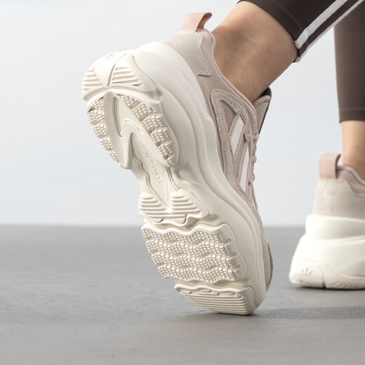 Adidas (adidas) Clover Women's Shoes Sports Shoes 25 Autumn New Sports and Leisure Shoes Lightweight Breathable Thick Sole Heightening Daddy Shoes Hanyu White/Gray Taupe Brown/Spot Speed ​​​​ 37 (Inner Length 230mm)