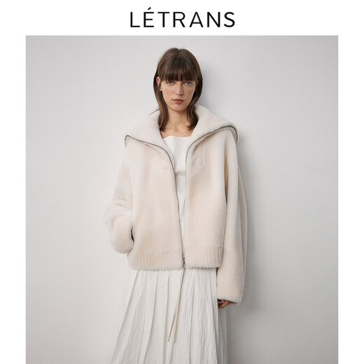 Letrans demi-douzaine de lait pâte feuillette mérinos de la marine en fourrure de fourrure féminine 2024 hiver blanc m