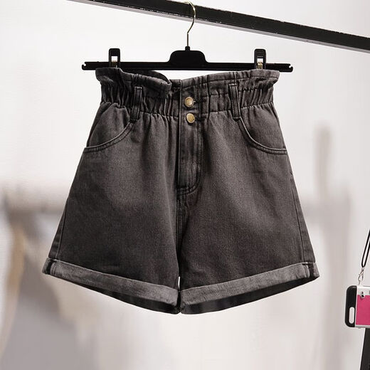 Xunliba Damen Sommer Ins Denim Shorts Frauen koreanischer Stil lose hohe Taille schlampige Hose mit breitem Bein. Weiß: 831 2xl Größe [135-150jin [Jin ist gleich 0,5 kg]]