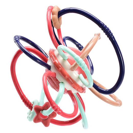 Yoshida Hisamori JTOSEN 3-6-12 months baby teether baby Manhattan hand ball chewable soft silicone giraffe new rotatable hand ball + anti-drop chain