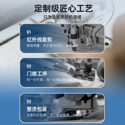 YOUNGOR long-sleeved shirt men's plain DP no-iron shirt cotton fabric comfortable, breathable, flat, anti-wrinkle and easy to care for Lake Blue 41 (175/96A)