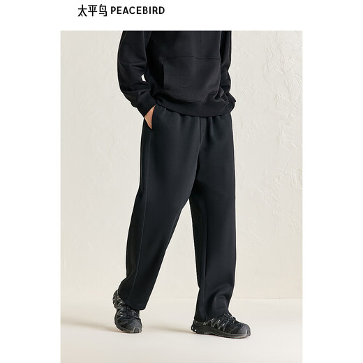 PEACEBIRD Men's Casual Pants Loose Sports Winter Pants BBGME422L Black Second Batch 32