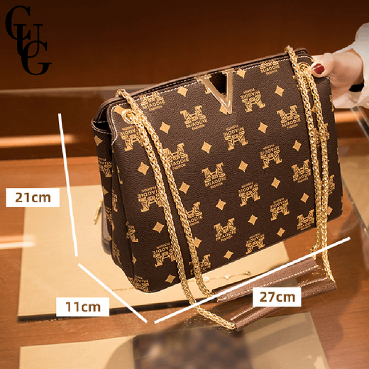 CUG Light Luxury Brand -Tasche Frauenbeutel 2025 Neue Mode Umhängetasche Frauen Unterarm Kette Geburtstag Chinesisches Valentinstag dunkelbraune Farbe (exquisite Geschenkbox)