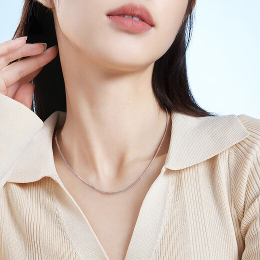 Lukfook Jewelry Platinum 950 Dragon Bone Platinum Necklace Plain Chain Gift Price L04TBPN0028 40cm-6.62g (including labor cost 543 yuan)