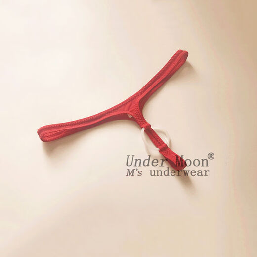 Baocheng unobstructed low-waist sexy men's thong silicone ring hollow sexy men's underwear elastic tight temptation T-pants black M2 points 0-2 points 2 feet