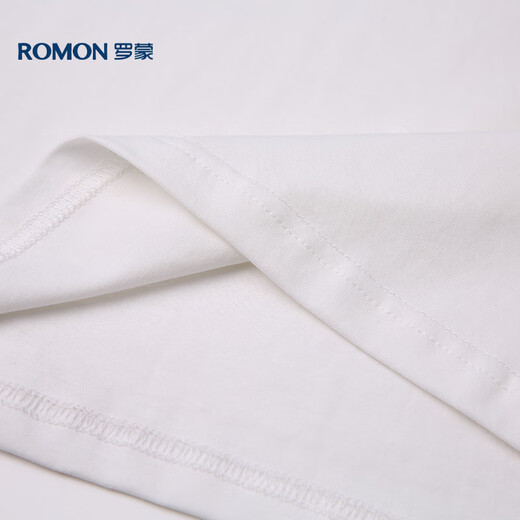 Camiseta de manga corta de Romon para hombres Summer informal Men de manga corta Camiseta de base de seda de hielo Camiseta para hombres LM688 White 4xl