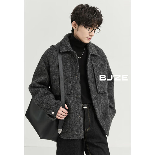 Piaget Zall Plush Single-sided Wool Jacket Men's Loose Work Jacket 2024 Autumn and Winter New U441958 Starry Gray L 175