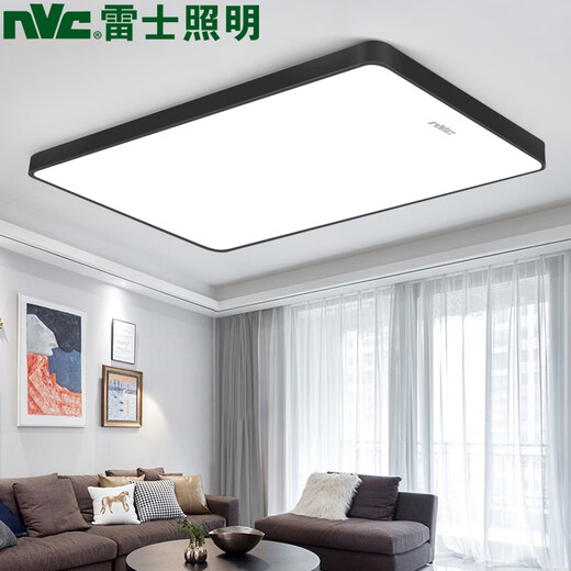 NVC Lighting 2024 New Full Spectrum Eye Protection LED Ceiling Lamp Living Room Lamp Rectangular Modern Simple Bedroom Local White 50*50 Full Spectrum Three Colors 45W
