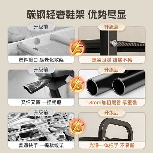 Saint-Noirene shoe rack doorway multi-layer simple shoe cabinet living room rental living room storage storage shelf three layers 60 white