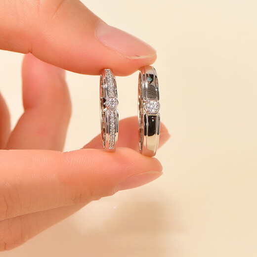 MZMZ platinum ring vow diamond pt950 platinum couple ring color gold men and women ring birthday anniversary gift light luxury vow couple ring