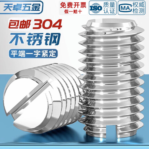 Tianzhuo Hardware 304 stainless steel flat end tight slotted screw machine meter without head wire M1.6M2M3M4M5-M10 M2*6-10 pcs