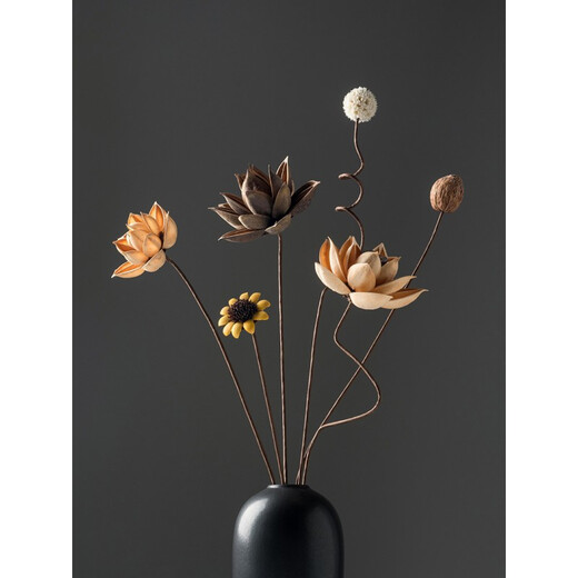 Bouquet von echten Blumen Ornamente von lotus luftgetrockneten Lotusschoten natürliche Lotuswurzel Zen Blume Arrangement Chinesisches Wohnzimmer Dekoration getrocknete Blume Kombination 5009 getrockneter Blütenbeutel