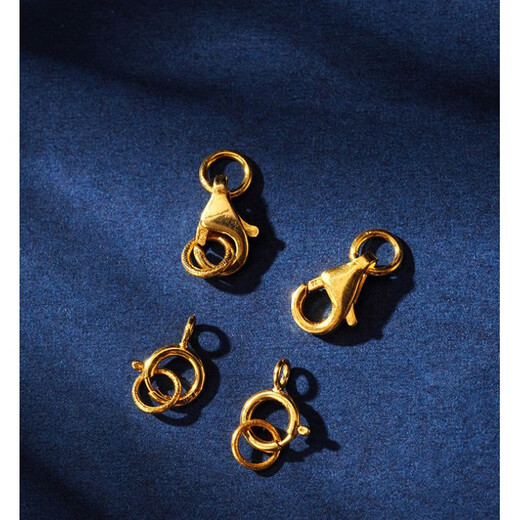 GOR Fat Donglai's same style 18K gold necklace buckle universal buckle accessories diy buckle head lobster buckle spring buckle handmade material No. 3 18K gold small spring buckle * 1