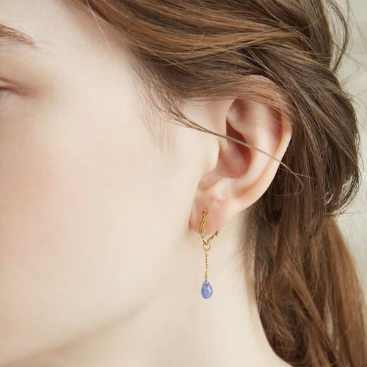 DR-FLVVS Fat Donglai's same style tanzanite Japanese aget retro natural crystal gem elegant temperament versatile water natural tanzanite long pendant