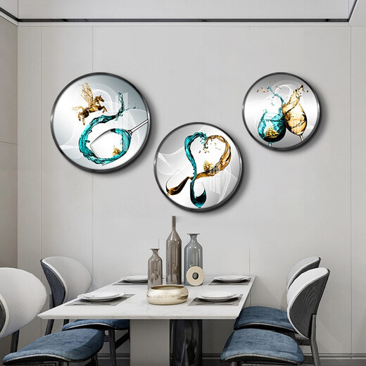 Mo Hua Lulin Restaurant Dekorative Gemälde moderner einfacher Esstisch Hängende Maler Restaurant Wandeingang Eingangseingangsschrank High-End-Malerei Esszimmer Jiuyu Bild 02 Paar Wein Dang Song 12350 Kristallporzellanmaler 40 schwarzer Rahmen (Gold Rahmen erfordert Notizen Notizen