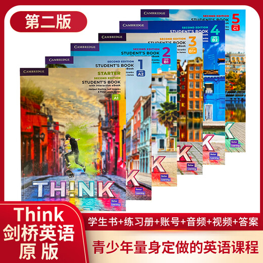 北京发货 新版原版第二版剑桥中学英语Think Starter 12345级课本+练习册+在线账号 送音频视频测试答案 正版现货 12-18岁英语教材 进口版 KET PET FCE考试用书 2级 课