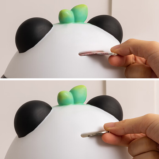 Qi Le's birthday gift panda piggy bank for women, children's large capacity, depositable and removable, new style for boys, only in and out of the piggy bank, panda rice balls (large size)