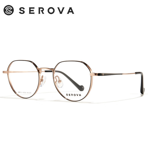
Slowa glasses frame men's myopia glasses frame women's trendy fashion frames can be equipped with myopia lenses SP722-C7 black and gold [only single frame]