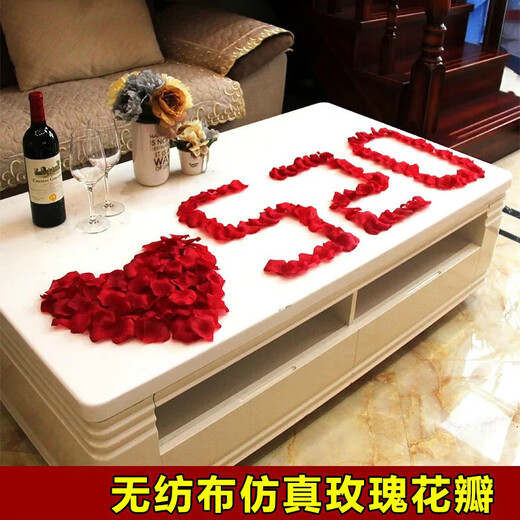 Hand sprinkled fake rose petals, non-woven fabric, simulated petals, proposal, birthday, romantic party scene decoration props, dark purple petals*10 pack