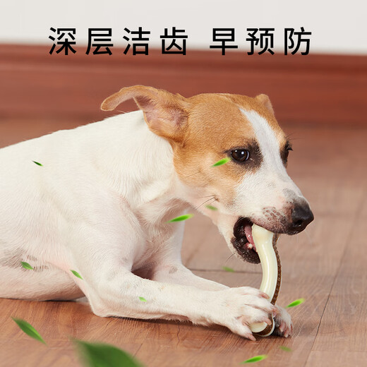 EETOYS Small Curved Bone Dog Toy Eats and Plays 2-in-1 Molar and Bite-Resistant Teeth Cleaning Stick to Relieve Boredom in Alone Pet Supplies