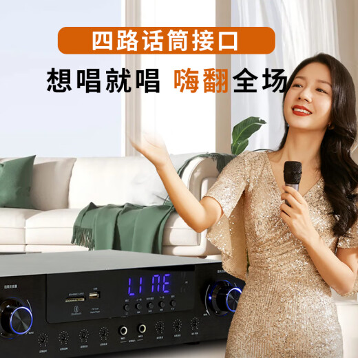 纽曼（Newmine）R-9 家庭影院卡拉OK功率放大器 KTV舞台会议室定阻大功率功放机
