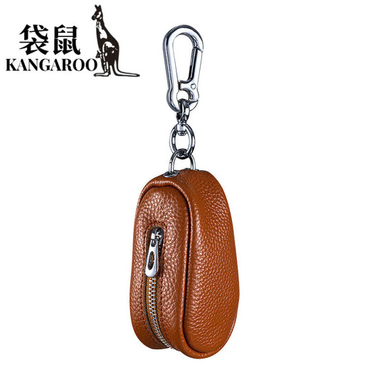 
Kangaroo (KANGAROO) new top layer cowhide key bag large capacity genuine leather multi-function car key bag door key bag male and female buckle black