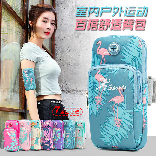 Shanta arm mobile phone bag running bag sports fitness men and women marathon night morning running mobile phone bag arm sleeve arm bag red-crowned crane green (suitable for 6.7 inches or less