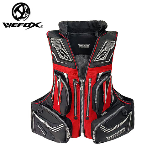 WEFOX Weihu's new sea fishing multi-functional rock fishing buoyancy vest fishing suit life jacket Luya fishing equipment WCX_4025 black red L