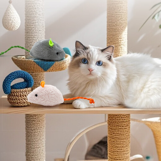 Like pet catnip three mice rocking rope cat toy cat molar stick to amuse the cat to relieve boredom and bite small kittens