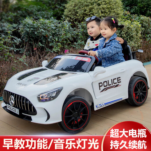 WORK BABY Mercedes-Benz children's electric car four-wheel remote control seating double toy stroller children's New Year's birthday gift, painted green, early music education, mobile phone Bluetooth swing, four-wheel drive 12V11 Chaowei battery, leather seat, foam wheel