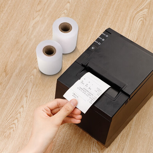 Deli-Thermo-Registrierkasse-Papier-Quittung Papier Kleber 57x50mm Meituan Takeout Paper Bill Druckpapier 80mm Supermarkt-Registrierkasse-Papier 11762 57*50 Typ 17 Meter/Roll 32 Rollen