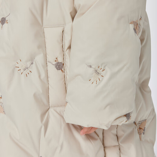 Jnby par jnby jiangnan tissu vêtements pour enfants vêtements d'hiver garçons et filles longs veste à capuche motif de broderie à capuche Enfants 1N0C13601 056 Gris froid 140 cm