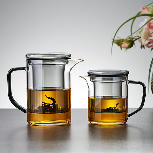Mesni Glass Tea tasse de thé à thé de séparation d'eau de séparation d'encre couleur créativité Brewing Tea tasse avec eau filtrée tasse de fleur de fleur tasse de thé Kung Fu Set Moke tasse 690 ml