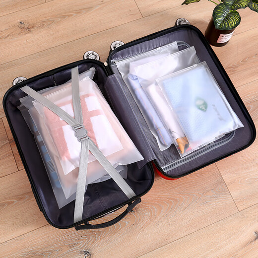 JING PING travel storage bag portable clothes sorting transparent small cloth bag underwear suitcase clothing seal bag package bag tie-tight 5 each large, medium and small